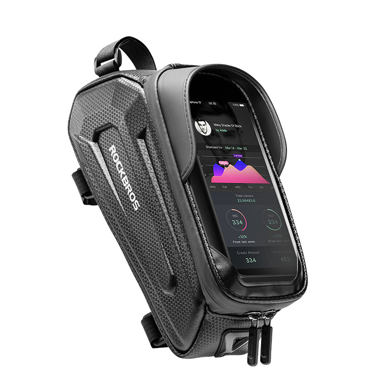 ROCKBROS Waterproof Top Tube Handlebar Bag  Hard Shell Phone 6.8