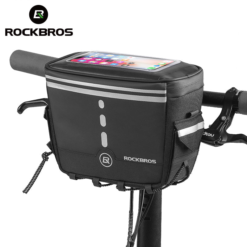 ROCKBROS Bike Handlebar Bag - Front Storage with Removable Shoulder Strap - ROCKBROSUSA