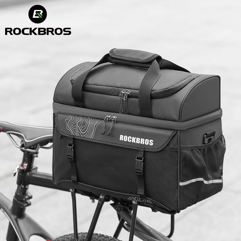 ROCKBROS 11L Insulated Bike Trunk Cooler Bag - Rear Rack Pannier, Commuter Bag - ROCKBROSUSA