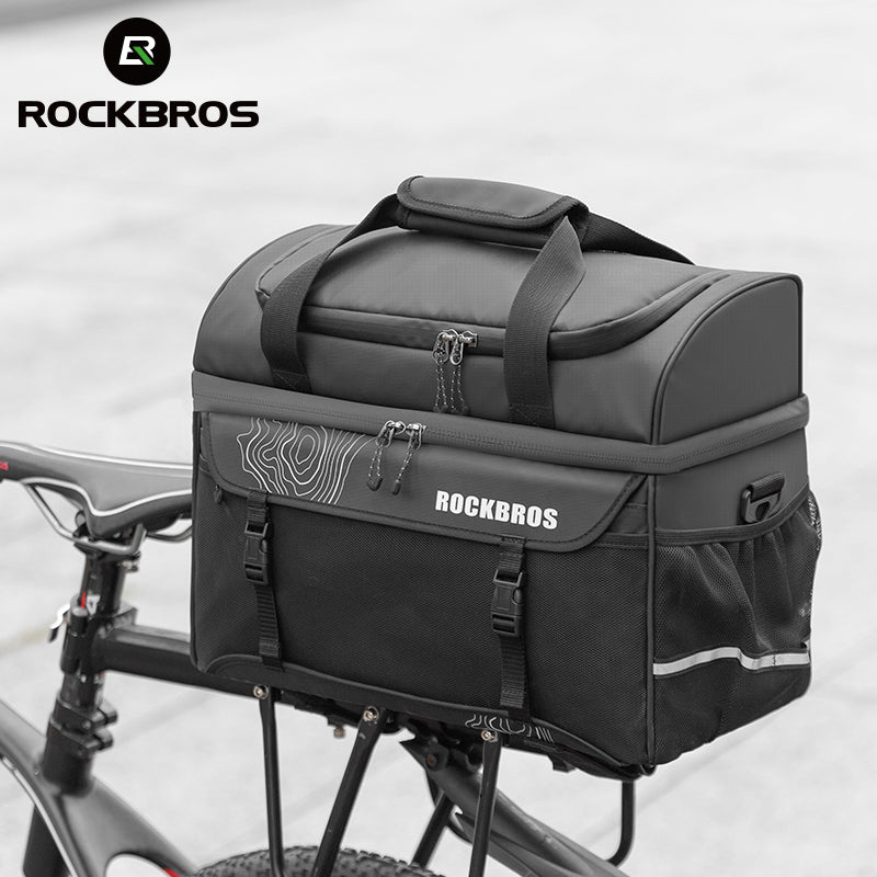 ROCKBROS Bike Trunk Cooler Bag Panniers Bicycle Rack Rear Seat Carrier Bag Insulated Bicycle Commuter Shoulder Bag 11L Storage Luggage Bags Cycling Accessories e-Bike Cargo Travel