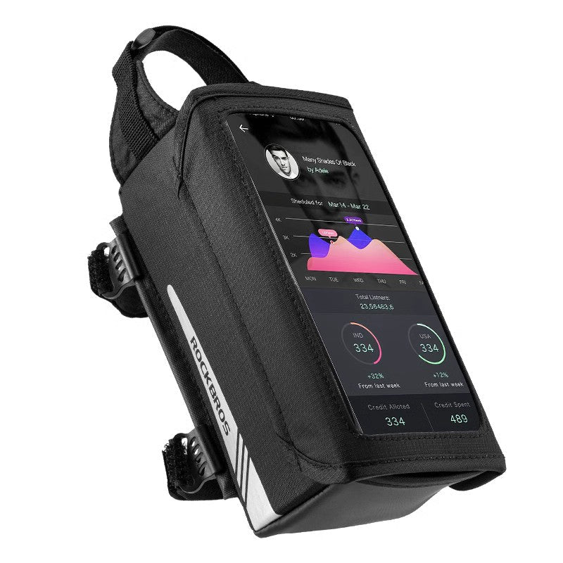 ROCKBROS Bicycle Phone Bag 1.3L 6.2in Magnetic Frame Bag Bike Pouch - ROCKBROSUSA