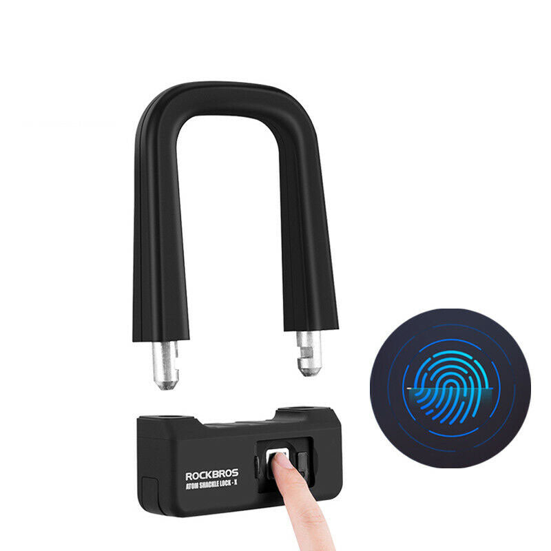 ROCKBROS Bike Lock U-shaped Fingerprint Lock Basic Lock Long Lock Body Security - ROCKBROSUSA