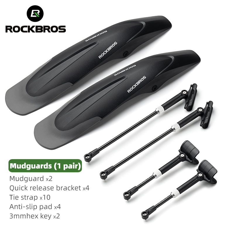 ROCKBROS Mountain Bike Front&Rear Fenders 26-29 inch MTB Mudguard Adjustable Quick Release - ROCKBROSUSA
