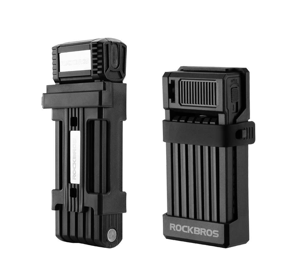 ROCKBROS MTB Road Bike Lock Key Folding Lock E-Bike Motorcycle Steel Lock Portable Antirust Anti-theft - ROCKBROSUSA