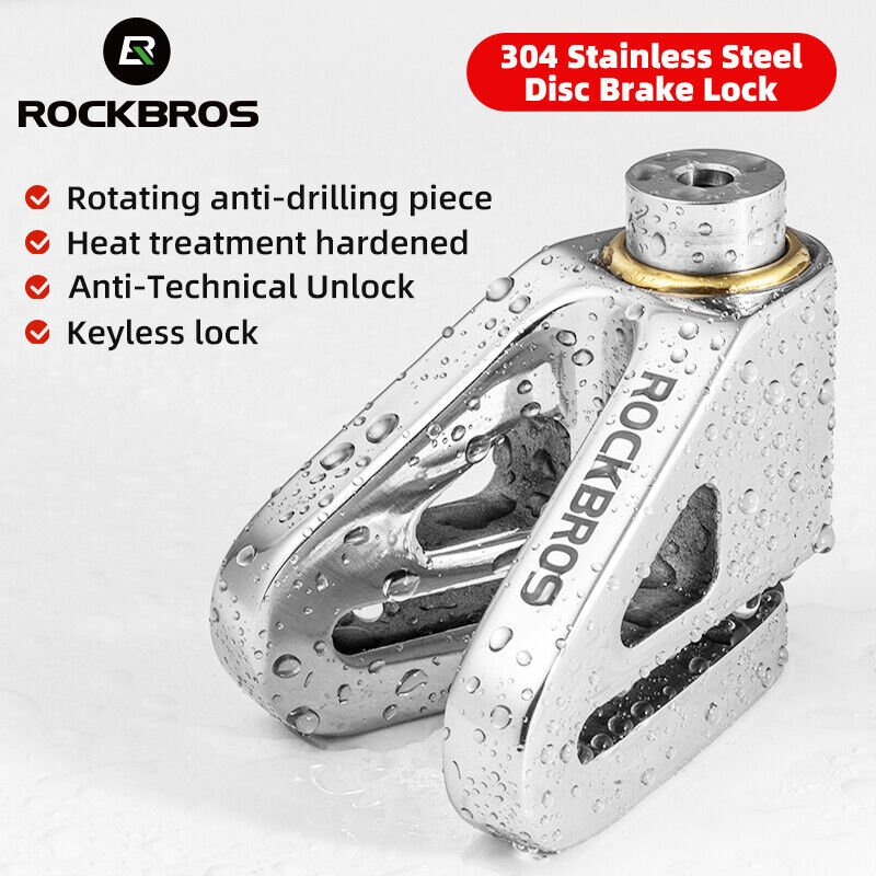 ROCKBROS Motorcycle Bicycle Disc Brake Lock 304 Stainless Steel Security Anti-Theft - ROCKBROSUSA