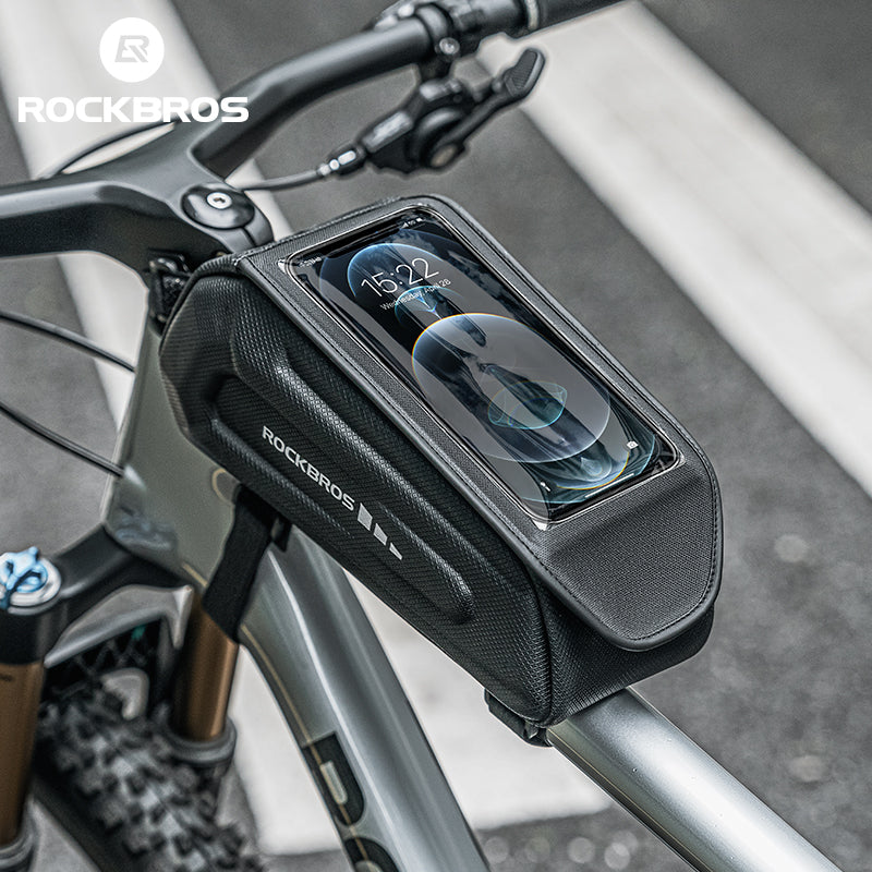 ROCKBROS Bicycle Phone Bag 1.7L 6.8in Waterproof Bike Cycling Frame Bag Top Tube Bag - ROCKBROSUSA