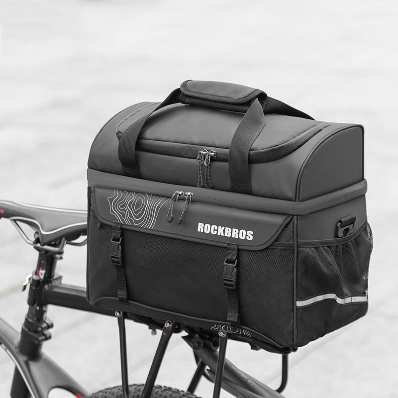 ROCKBROS Bike Trunk Cooler Bag Panniers Bicycle Rack Rear Seat Carrier Bag Insulated Bicycle Commuter Shoulder Bag 11L Storage Luggage Bags Cycling Accessories e-Bike Cargo Travel