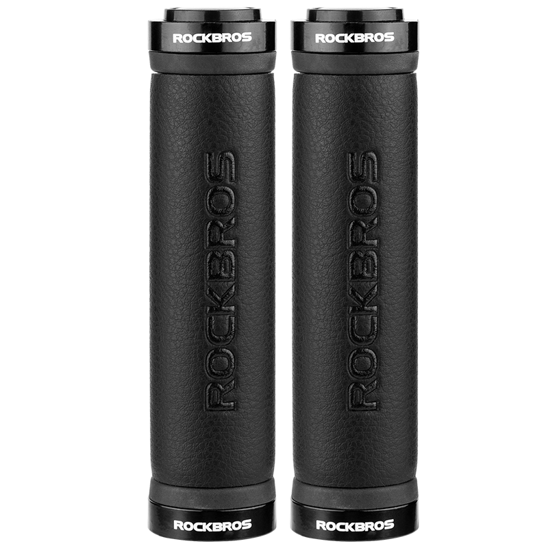 ROCKBROS Bike Grips Microfiber Leather Handlebar Cover Grips Anti-slip Comfortable Aluminum Alloy Bilaterial Ring Lock Cycling Accessories