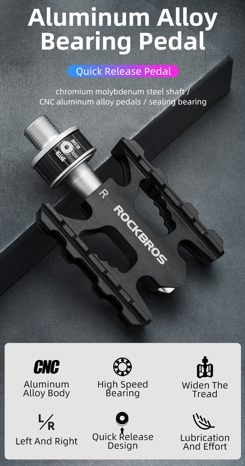 ROCKBROS Quick-Release Bike Pedals in Black (Pair) - ROCKBROSUSA