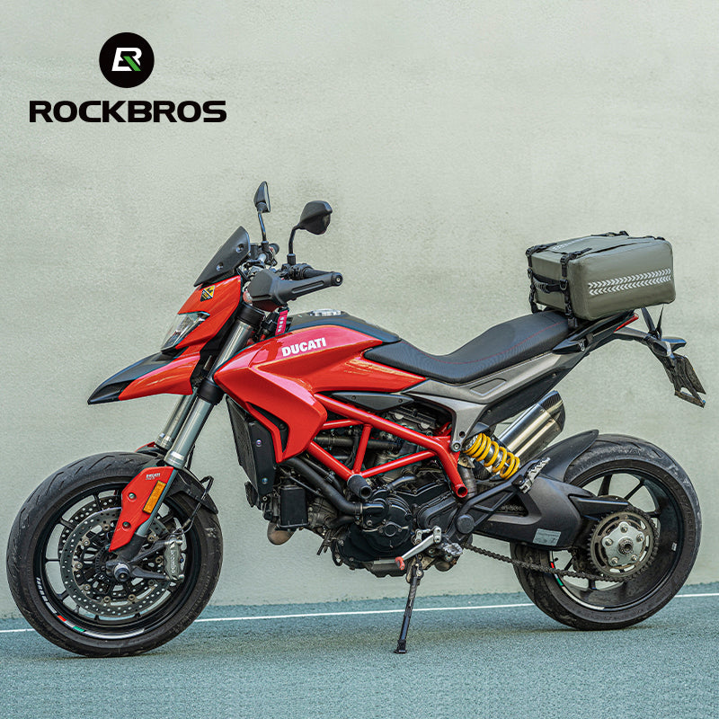 ROCKBROS Motorcycle Seat Bag Luggage Pannier Dry Bag Tail Bag Waterproof 30L Universal MotorBike Bag Army Green - ROCKBROSUSA