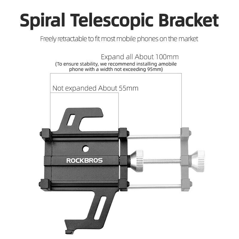ROCKBROS Bike Mobile Phone Holder CNC Aluminum Bracket Five Claws Phone Holder - ROCKBROSUSA