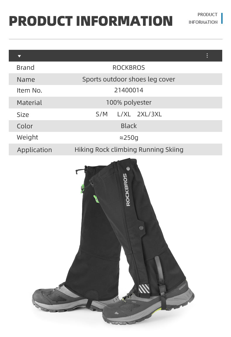 ROCKBROS Leg Warmer Breathable Reflective Outdoor Cycling Sports Boot Cover - ROCKBROSUSA