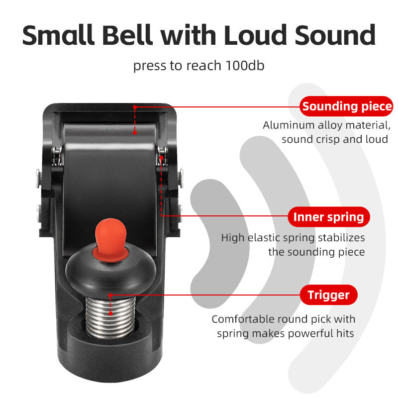 ROCKBROS Bike Mini Hidden Bell Loud Sound Aluminum Alloy Warning 100db Bell of Bicycle Handle Portable Cycling Equipment Fit MTB Road Folding Bike - ROCKBROSUSA