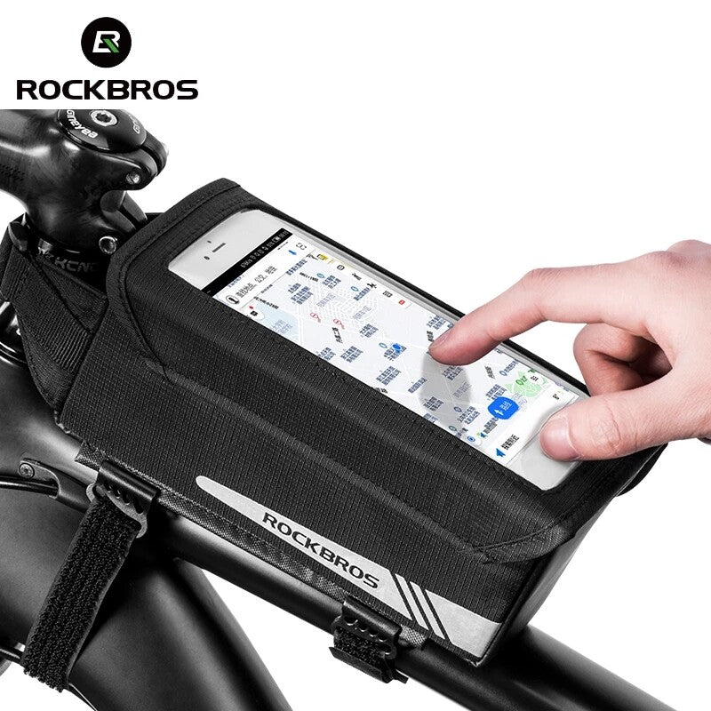 ROCKBROS Bicycle Phone Bag 1.3L 6.2in Magnetic Frame Bag Bike Pouch - ROCKBROSUSA