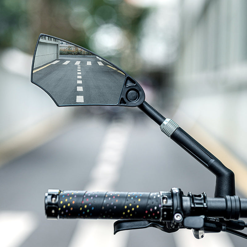 Rockbros Bike Mirror Adjustable Safe Rear View Mirror Anti Glare Lens Scratch Resistant Glass Lens 360 Degree Flat Rotation Bike Accessories Suitable For 21-24mm Handlebar
