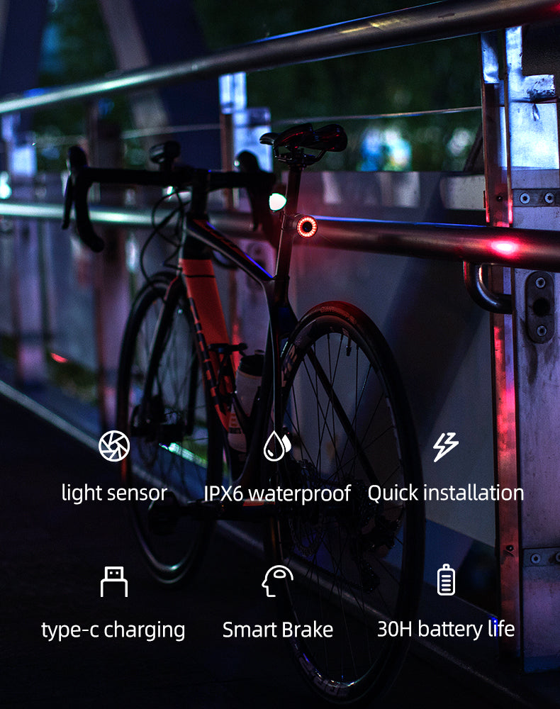 ROCKBROS Smart Bike Brake & Tail Light Q3 - ROCKBROSUSA