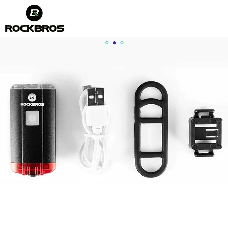 RockBros Helmet Front Handlebar Light Cycling Bike Light USB Rechargeable