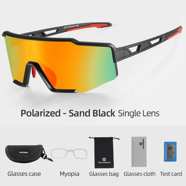 ROCKBROS-Blue Full Frame Photochromic Cycling Sunglasses