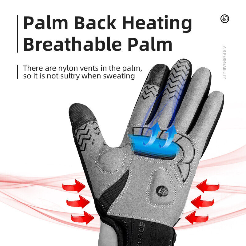 ROCKBRS Winter Gloves Cycling Electric Heated Glove USB Rechargeable Touchscreen - ROCKBROSUSA