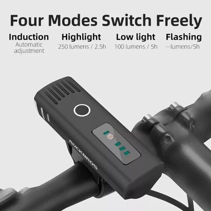 ROCKBROS Smart Sensing Front Bicycle Headlight QD-250LM