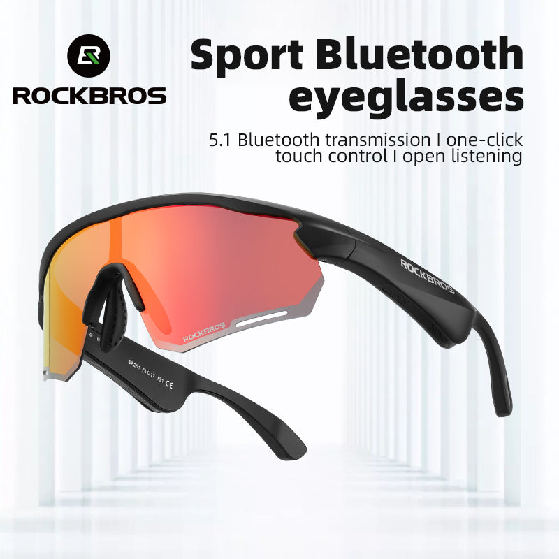 ROCKBROS Bluetooth Polarized Sunglasses Music Speaker Cycling Glasses Outdoor Sport