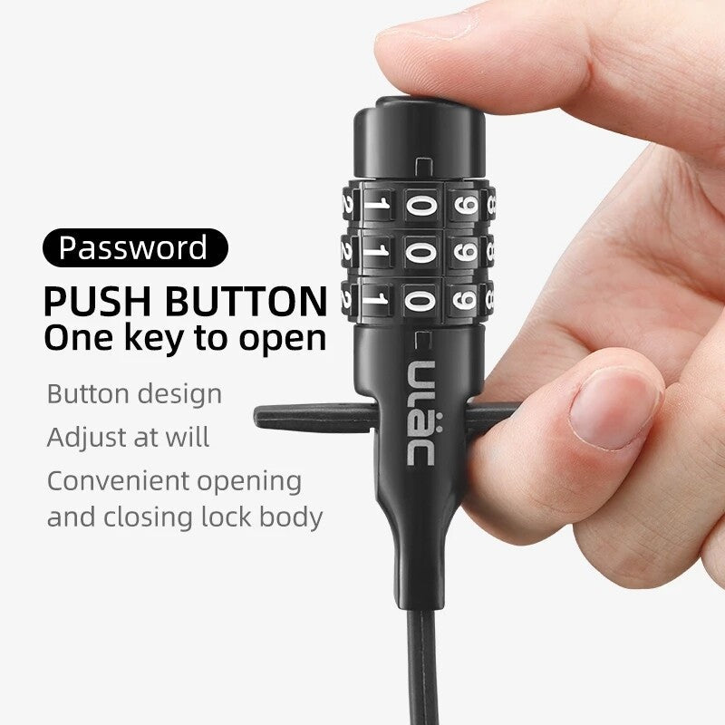 ROCKBROS ULAC Bike Helmet Lock 3-Digit Code Password Lock Portable MTB Bike Lock With Key - ROCKBROSUSA