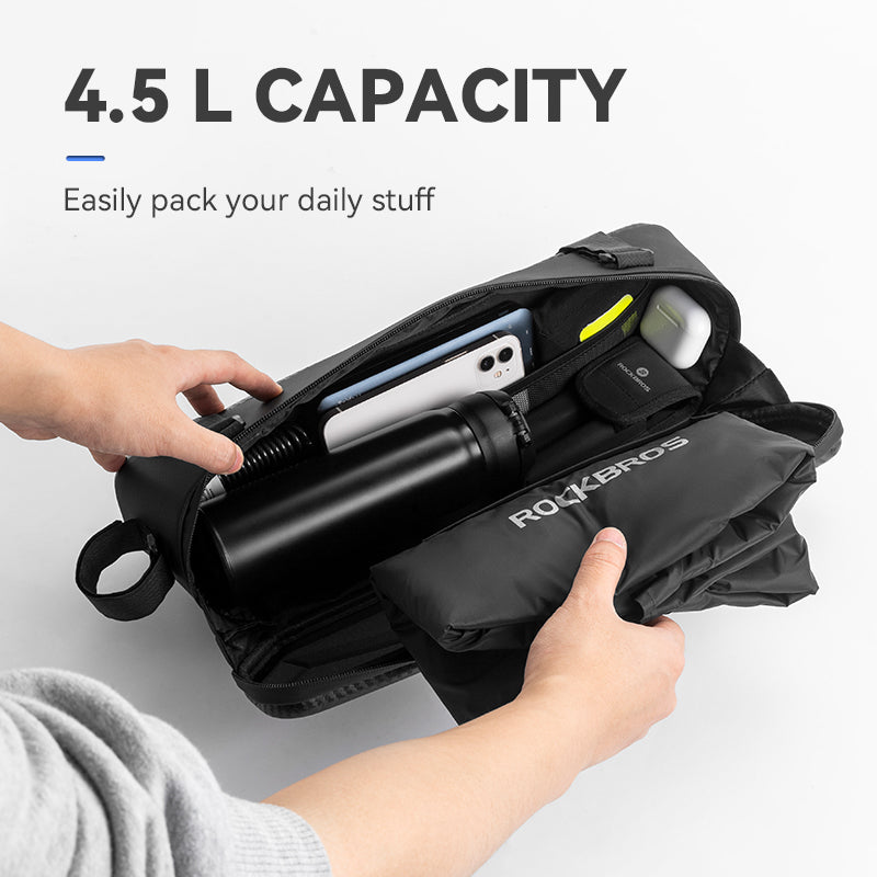 ROCKBROS E-Bike Bag top Tube Front Frame Bag Black Waterproof 4.5L Beam Storage Package - ROCKBROSUSA