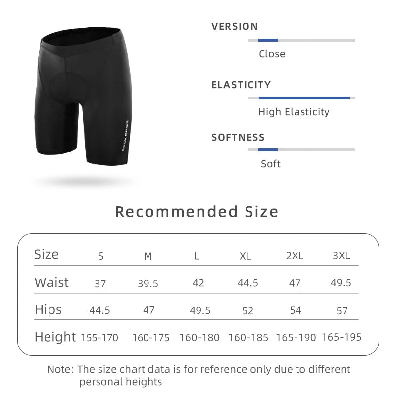 ROCKBROS Cycling Jersey Shorts Set Bike MTB Compression Wicking Sport Pants Breathable Coolmax Pad Pants For Men Women - ROCKBROSUSA