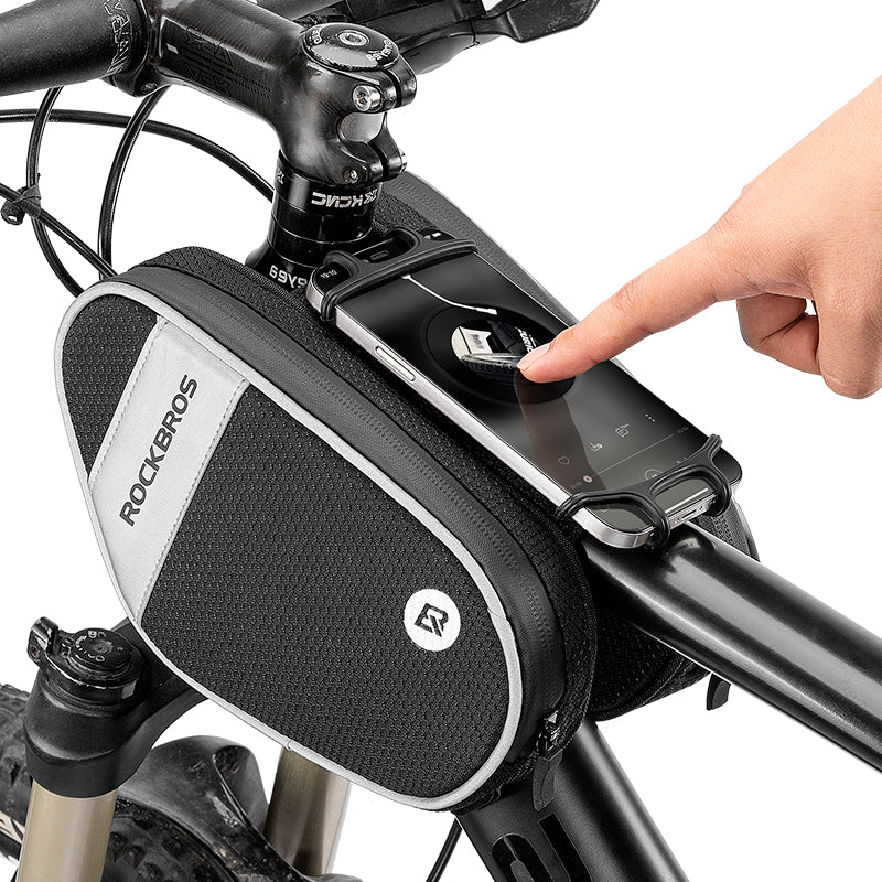 ROCKBROS Bike Front Frame Phone Mount Bike Pouch with 360° Rotation Phone Holder
