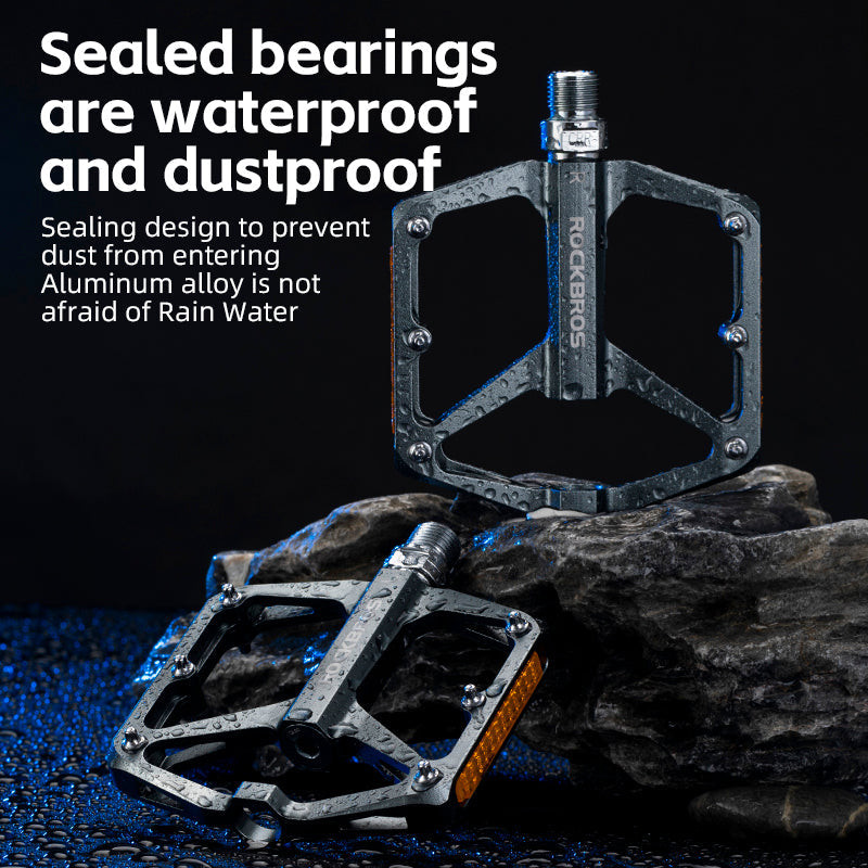 ROCKBROS Anti-Skid Aluminum Alloy Bike Pedals - Waterproof, Multiple Colors - ROCKBROSUSA