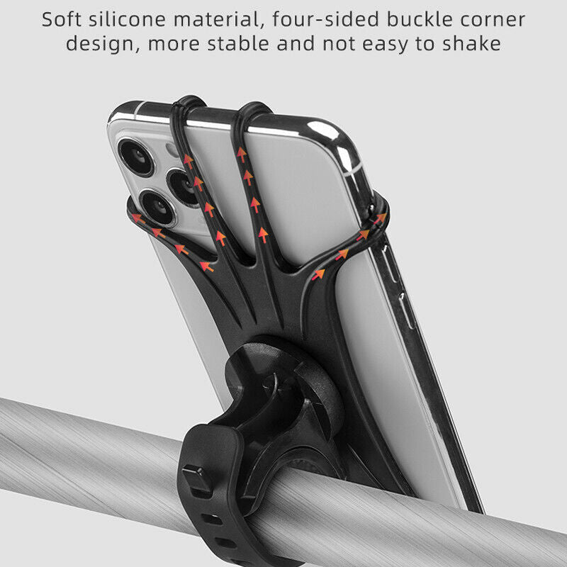 ROCKBROS Bike Phone Holder 360 Degree Adjustable Silicone Cycling Bubber Holder - ROCKBROSUSA