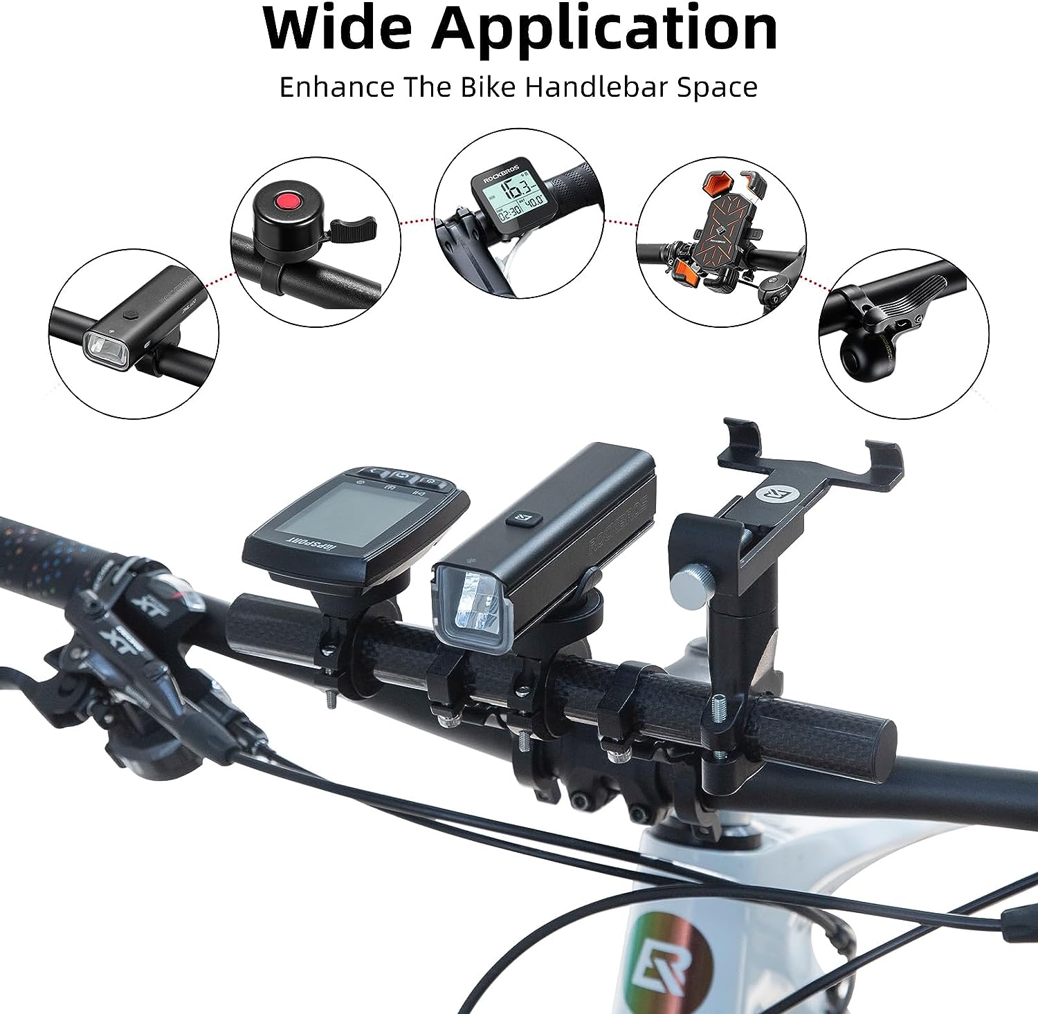 ROCKBROS Double Handlebar Extender - Lightweight & Durable Mount - ROCKBROSUSA