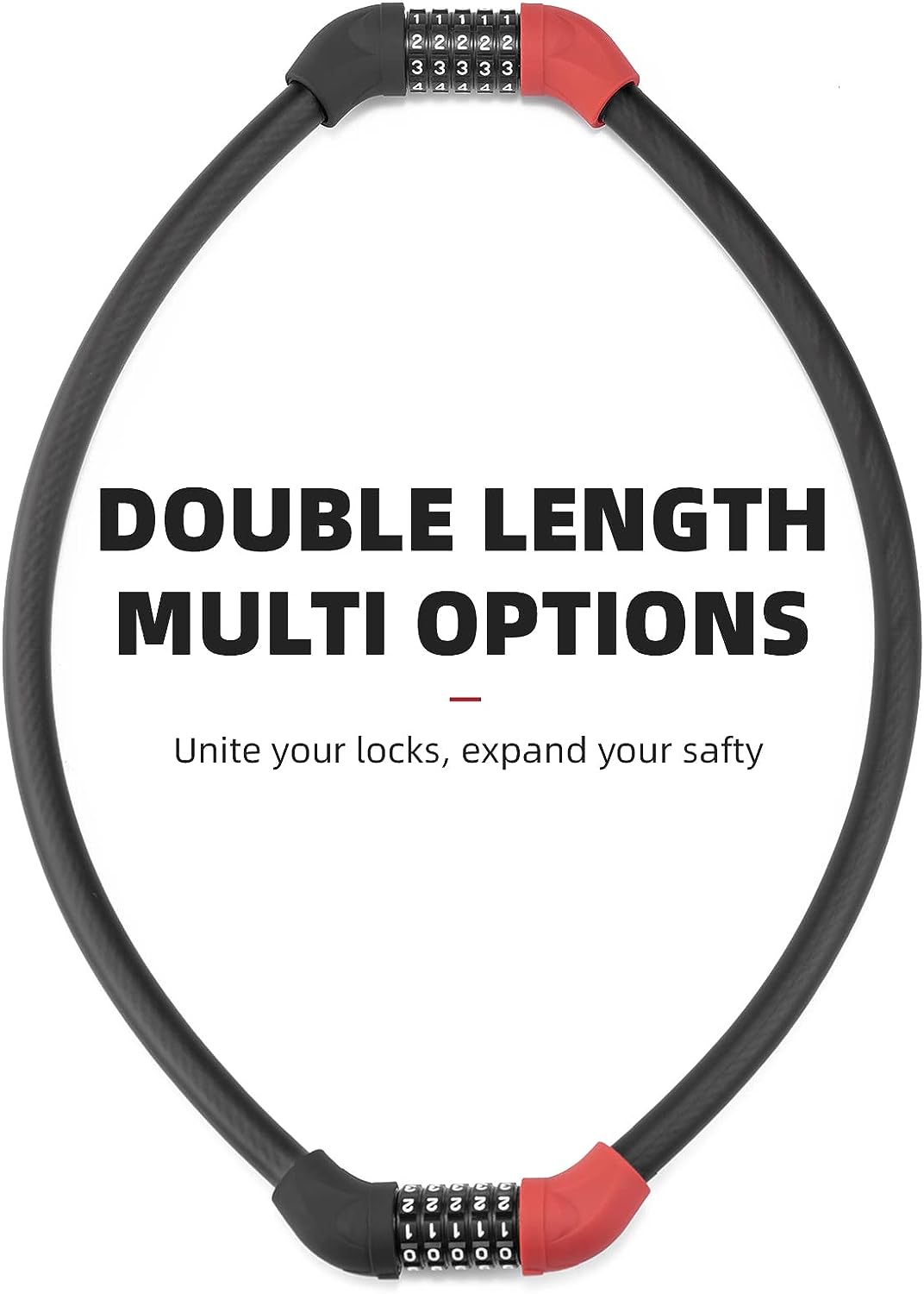 ROCKBROS Bike Lock 5 Digit Cable Lock Lightweight Bicycle Lock Combination Portable Lock - ROCKBROSUSA