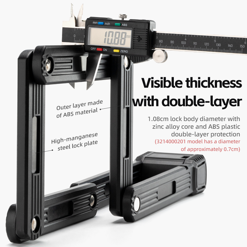 ROCKBROS MTB Road Bike Lock Key Folding Lock E-Bike Motorcycle Steel Lock Portable Antirust Anti-theft - ROCKBROSUSA