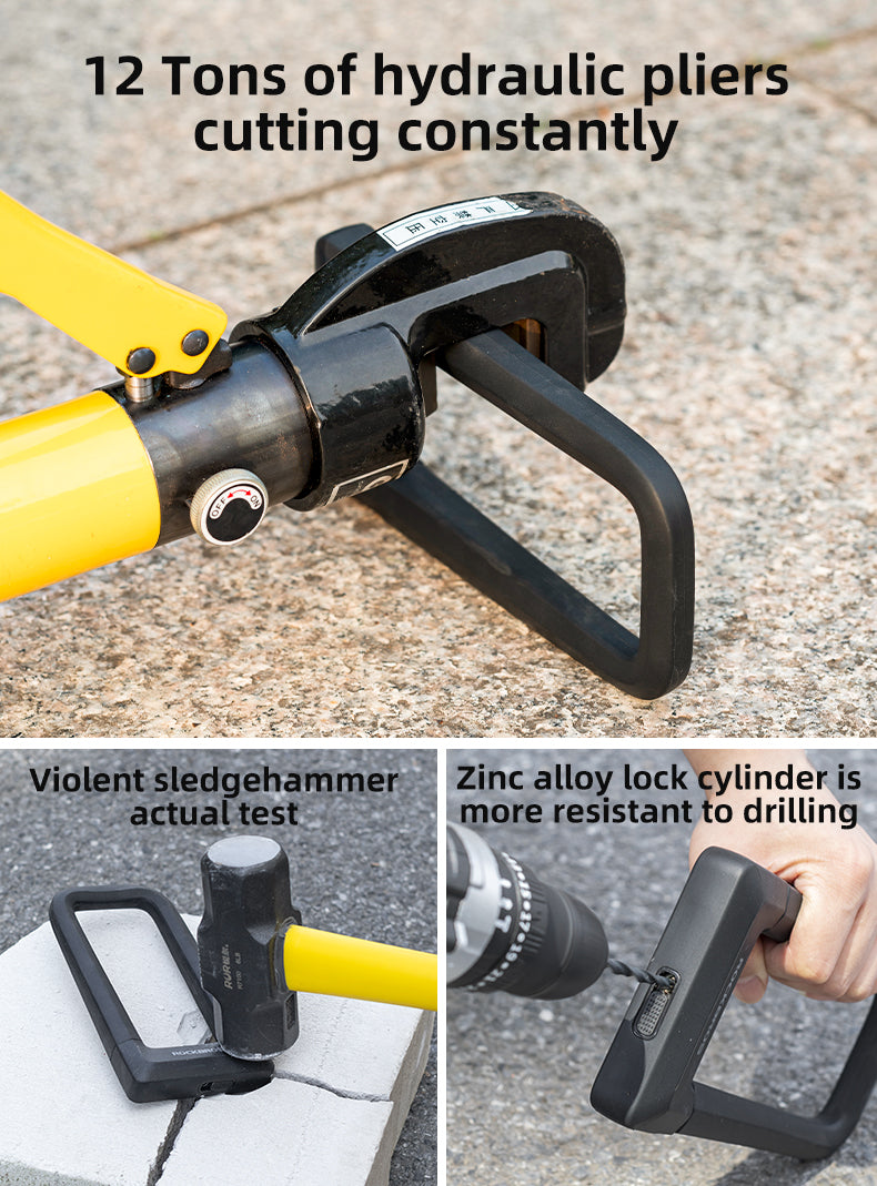 ROCKBROS Motorcycle Bicycle U-Lock Anti-Theft Thickened MTB Bike Lock Alloy Steel 3 Keys - ROCKBROSUSA