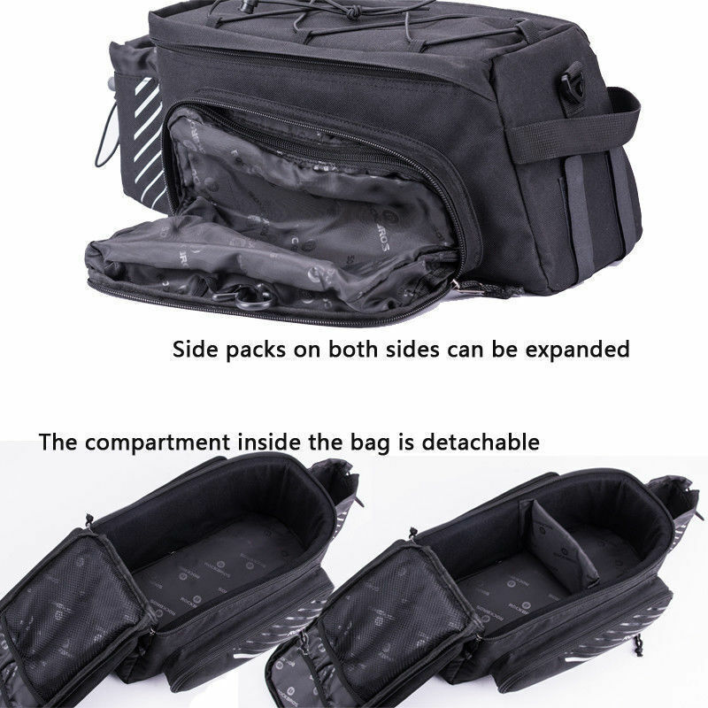 ROCKBROS Pro Bicycle Rear Rack Bag with Extra Pockets - ROCKBROSUSA