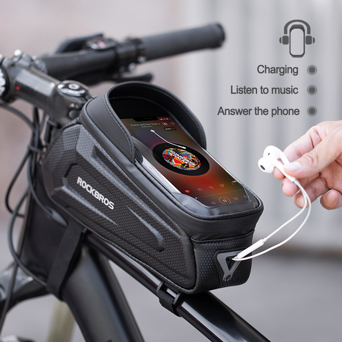 ROCKBROS Waterproof Bike Phone Mount Bag Durabl Touch-Sensitive and Spacious