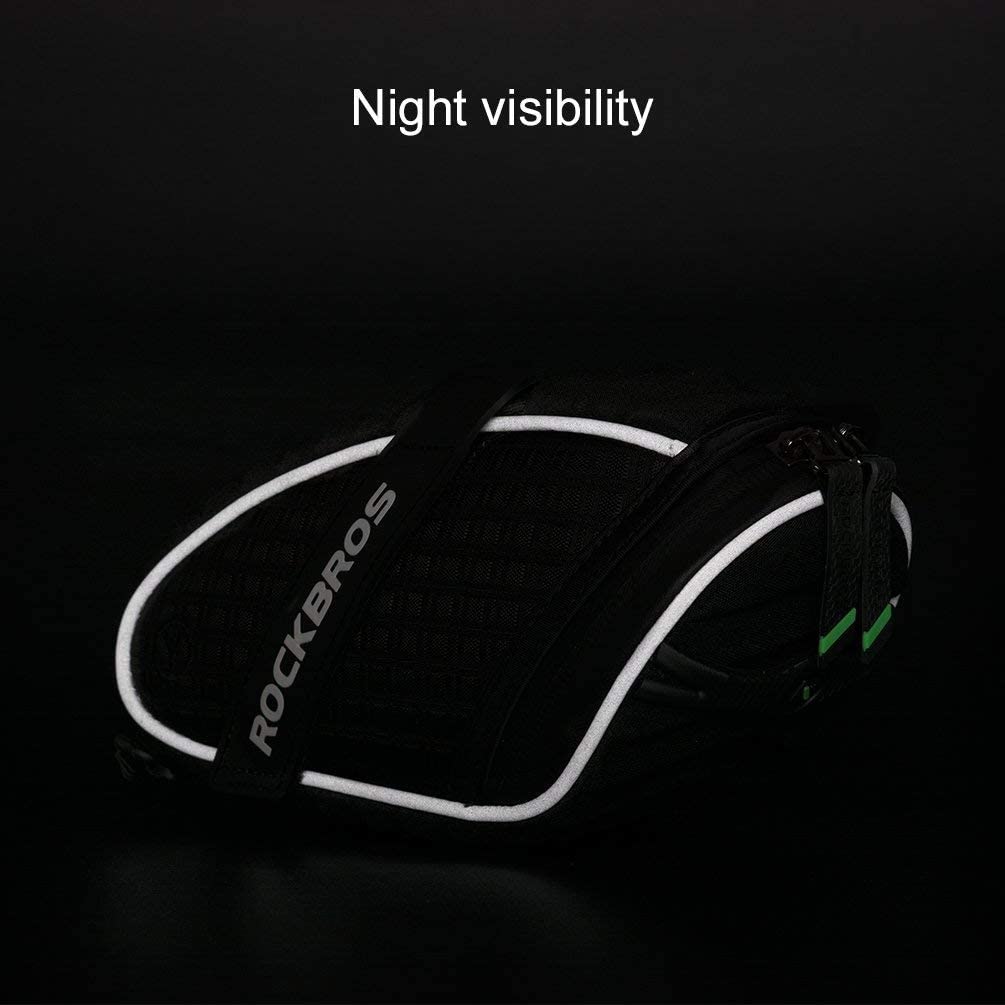ROCKBROS Waterproof Cycling Saddle Bag Bike Rear Seat Bags Zipper Bicycle Black