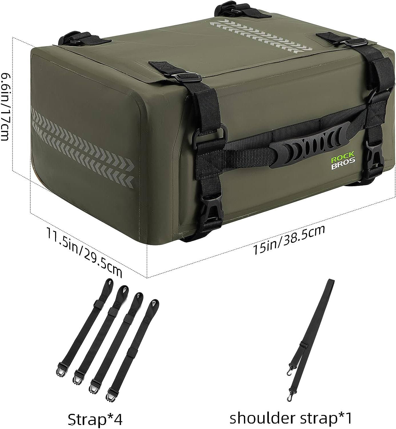 ROCKBROS Motorcycle Seat Bag Luggage Pannier Dry Bag Tail Bag Waterproof 30L Universal MotorBike Bag Army Green - ROCKBROSUSA