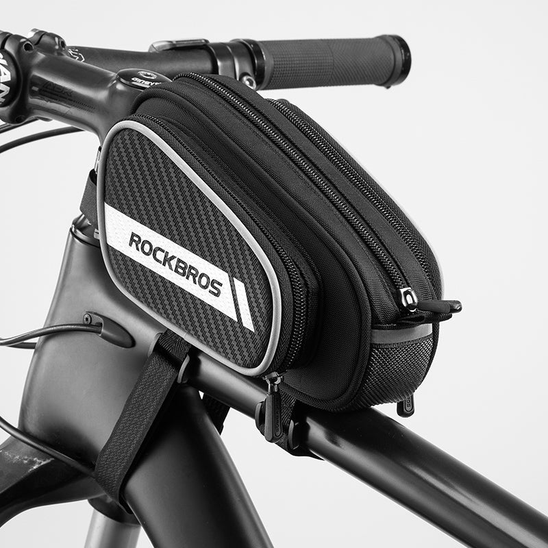 ROCKBROS Cycling Bike Top Front Tube Bag Waterproof Big Capacity Cycling Frame Bag Black - ROCKBROSUSA