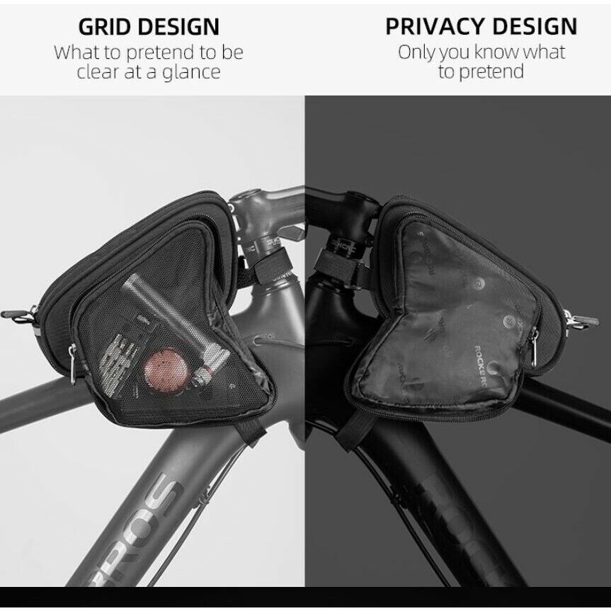 ROCKBROS Cycling Bike Top Front Tube Bag Waterproof Big Capacity Cycling Frame Bag Black - ROCKBROSUSA