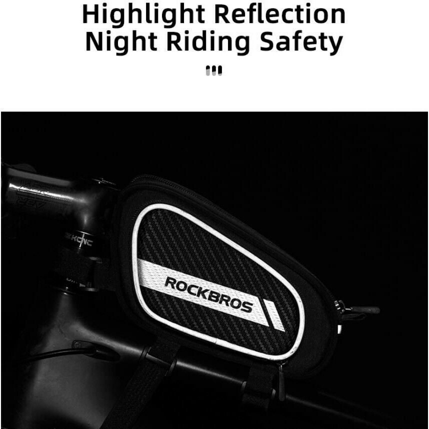 ROCKBROS Cycling Bike Top Front Tube Bag Waterproof Big Capacity Cycling Frame Bag Black - ROCKBROSUSA