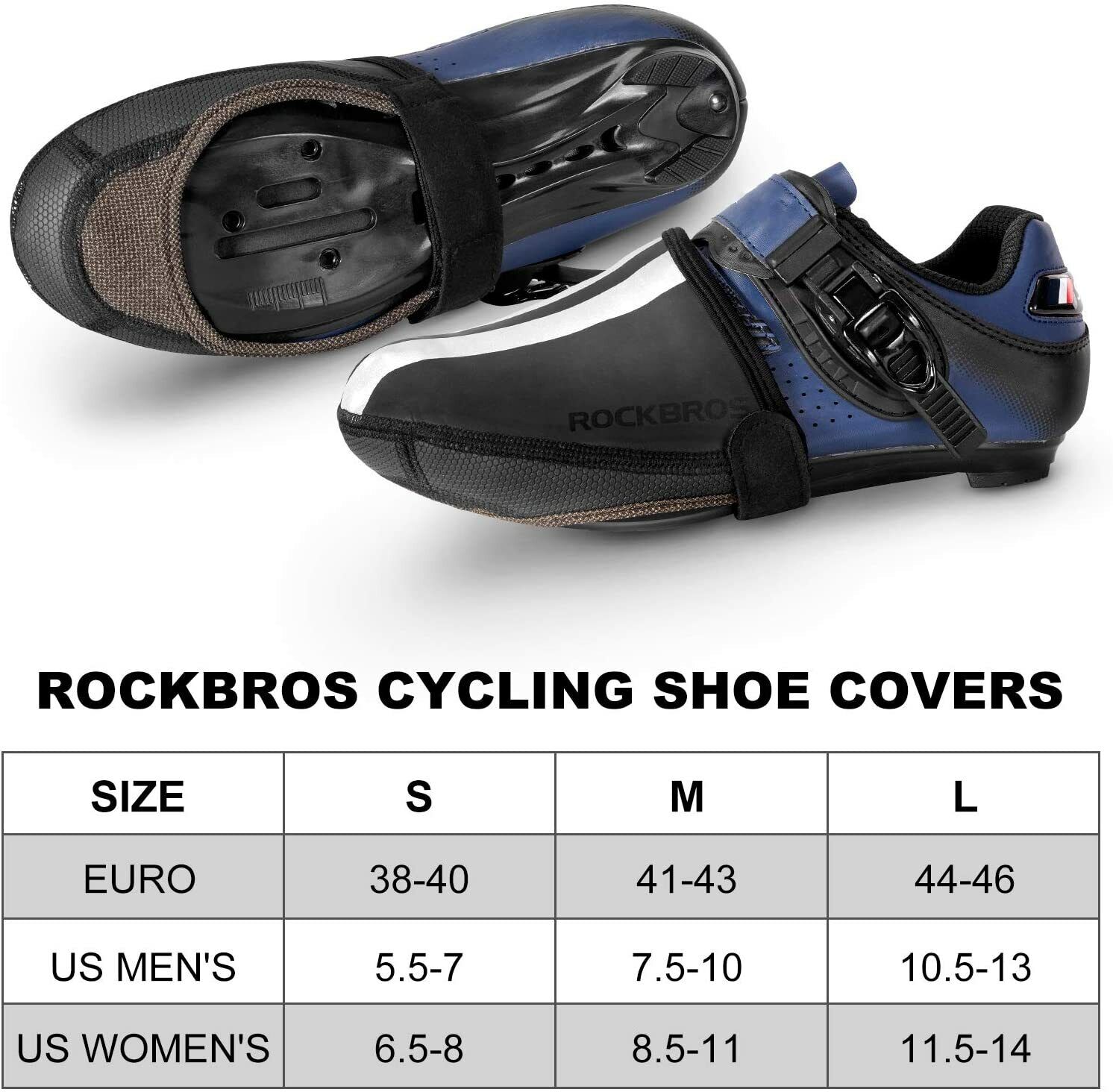 ROCKBROS Cycling Shoe Covers Thermal Toe Cover Warmers Waterproof Bike Overshoes - ROCKBROSUSA