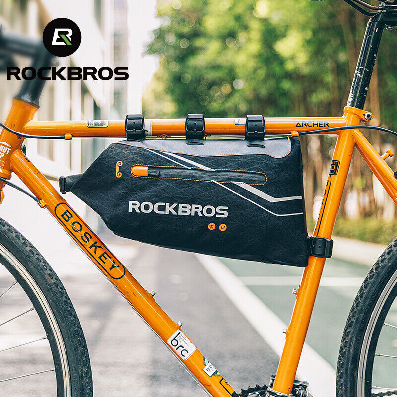 ROCKBROS Bicycle Frame Bag 3.5L Cycling Pack Seat Top Tube Bike Wedge Panniers - ROCKBROSUSA
