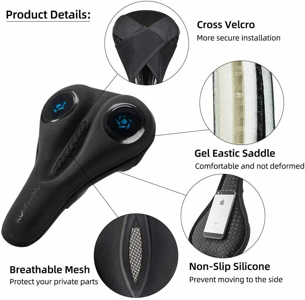 ROCKBROS Silicone Bicycle Saddle Hollow Breathable MTB Bike Seat Cushion Cover - ROCKBROSUSA