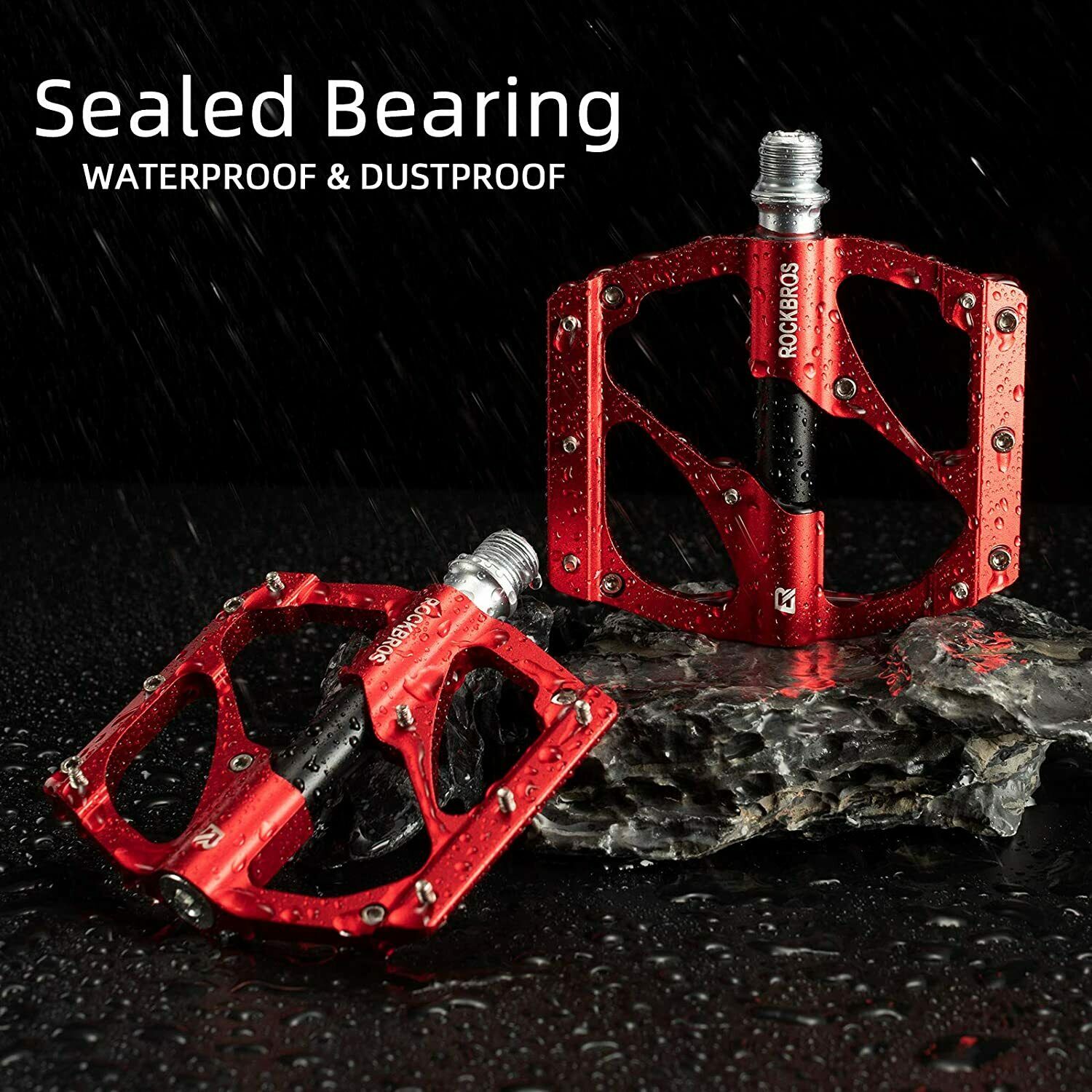 ROCKBROS Super Lightweight Bike Pedals in Black or Red (Pair) - ROCKBROSUSA