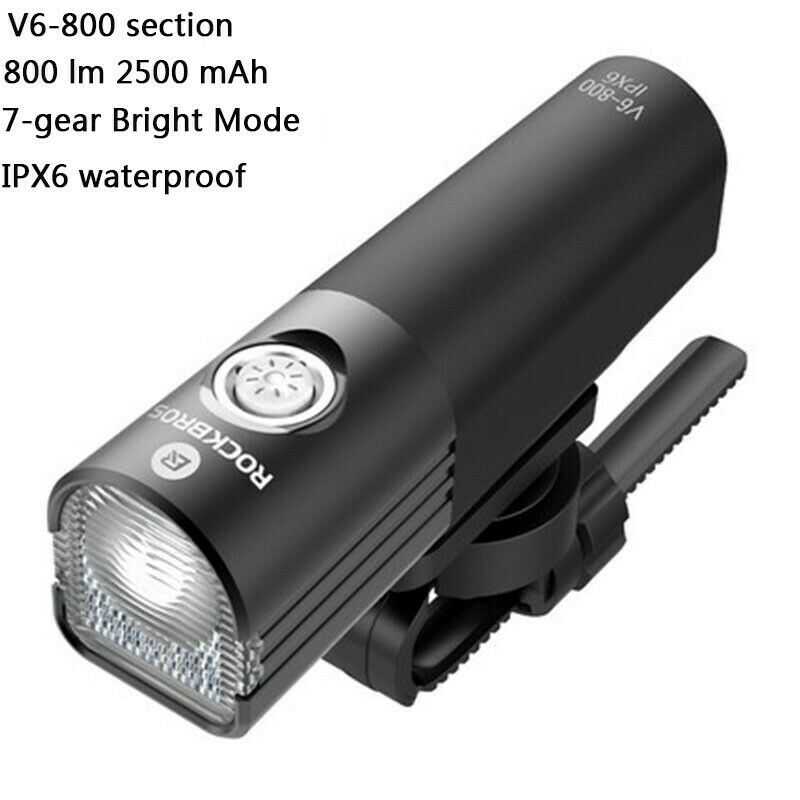 battery for 800 lumen ipx-6 rechargeable led flashlight ROCKBROS Front Bike Light 400/800 Lumens V6-400/800, 800 Lumens