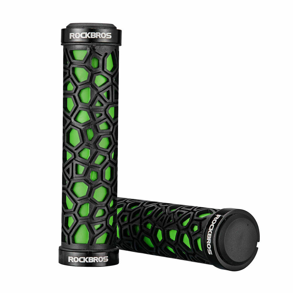ROCKBROS Anti-Skid Rubber Bike Handlebar Grips - Double Lock, 2.22cm