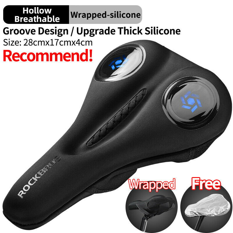 ROCKBROS Silicone Bicycle Saddle Hollow Breathable MTB Bike Seat Cushion Cover - ROCKBROSUSA