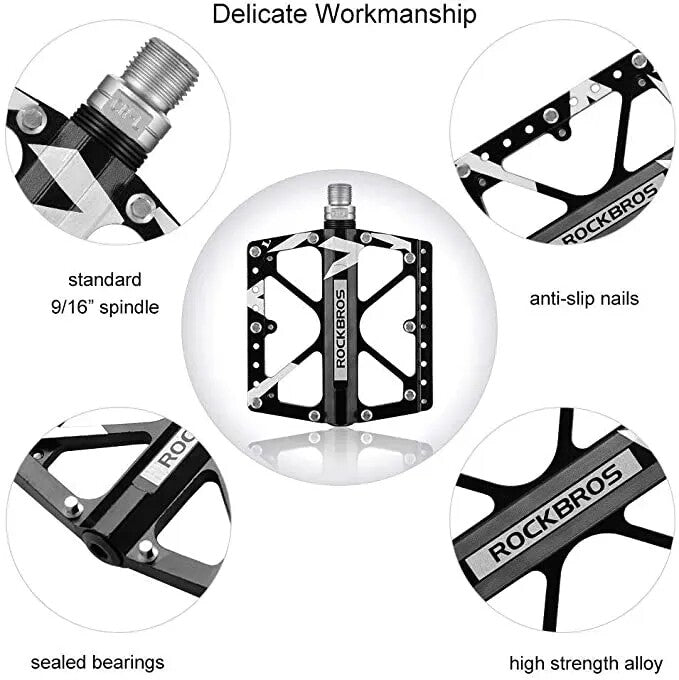 ROCKBROS Large Bike Pedals in Black or Blue